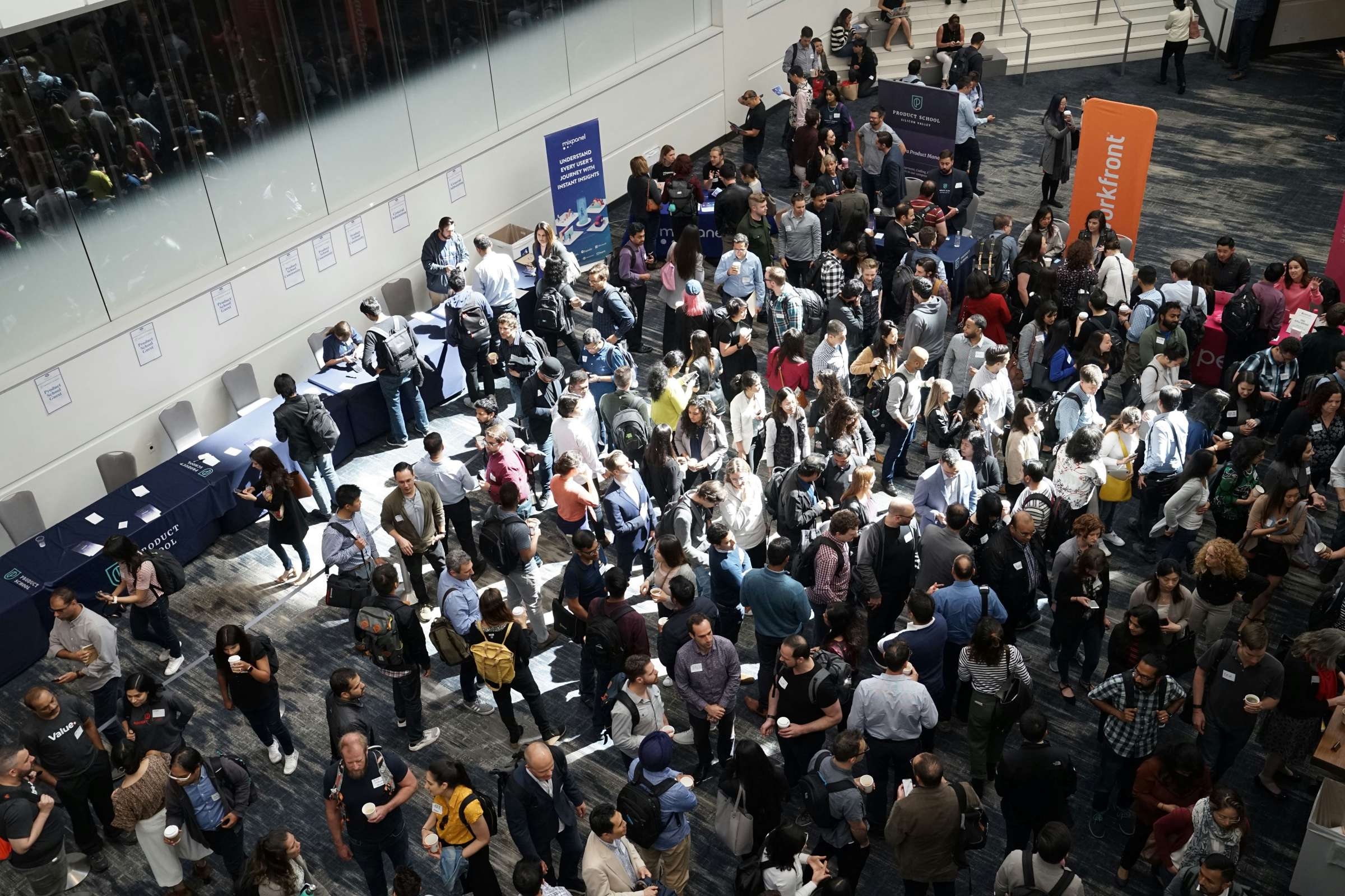 People networking at a conference